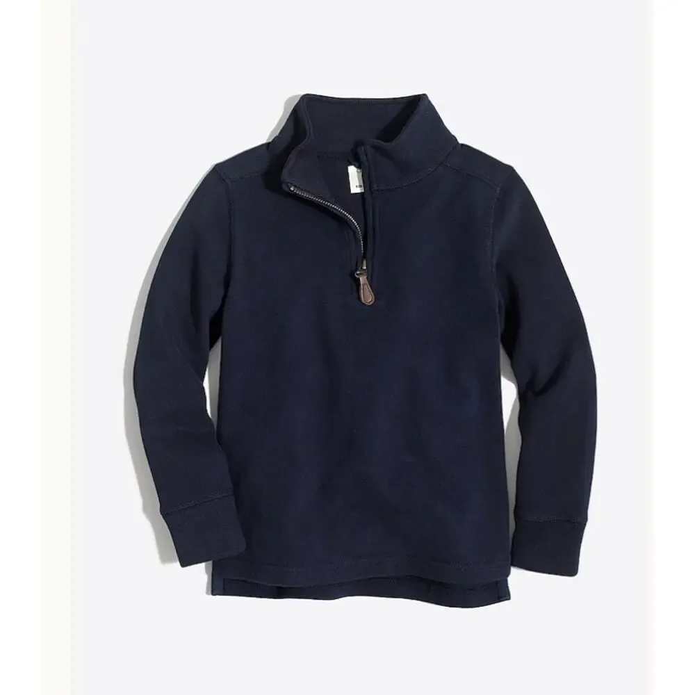 Crewcuts Boys' Blue Sueded Half-Zip Popover Sweatshirt
